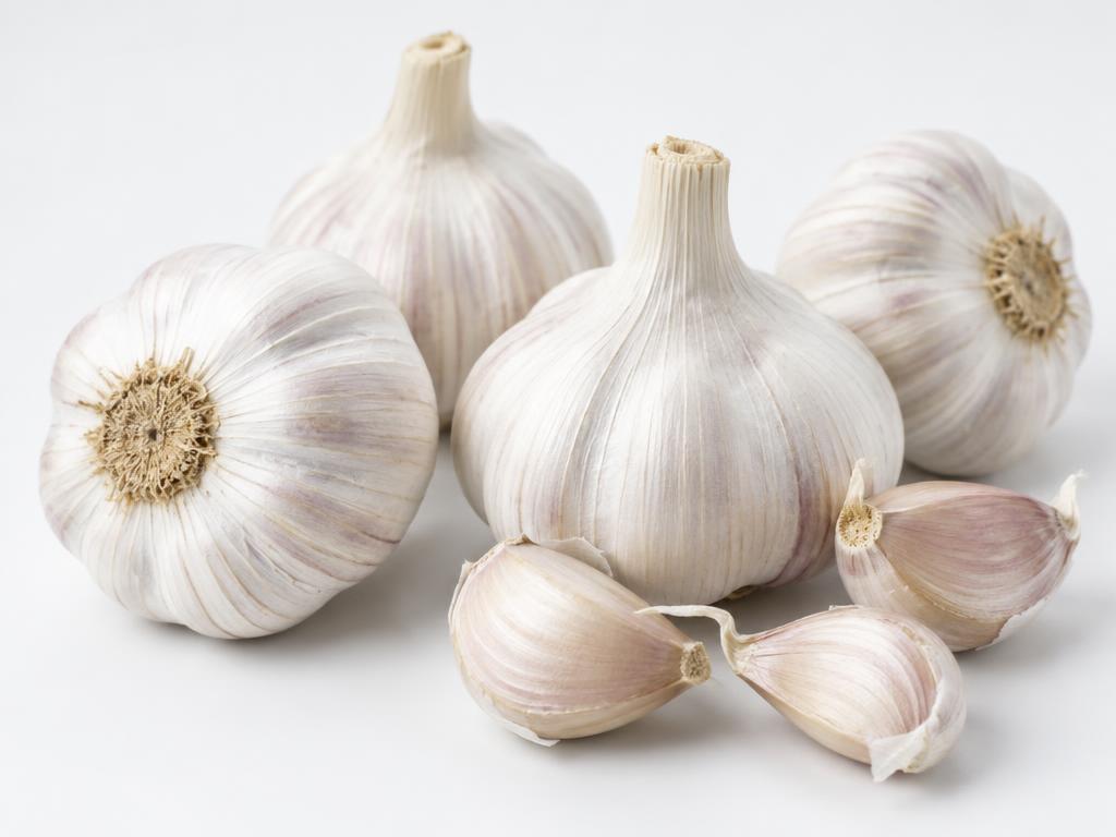 Whole garlic bulbs and separated cloves