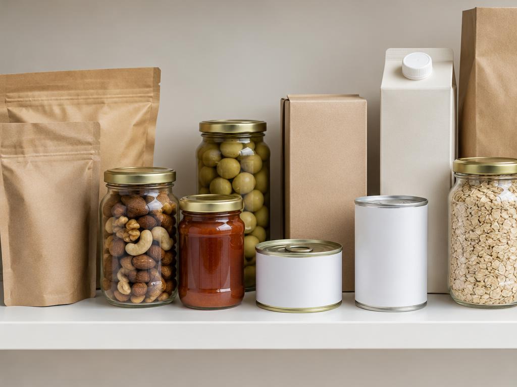 Assortment of unbranded food packaging