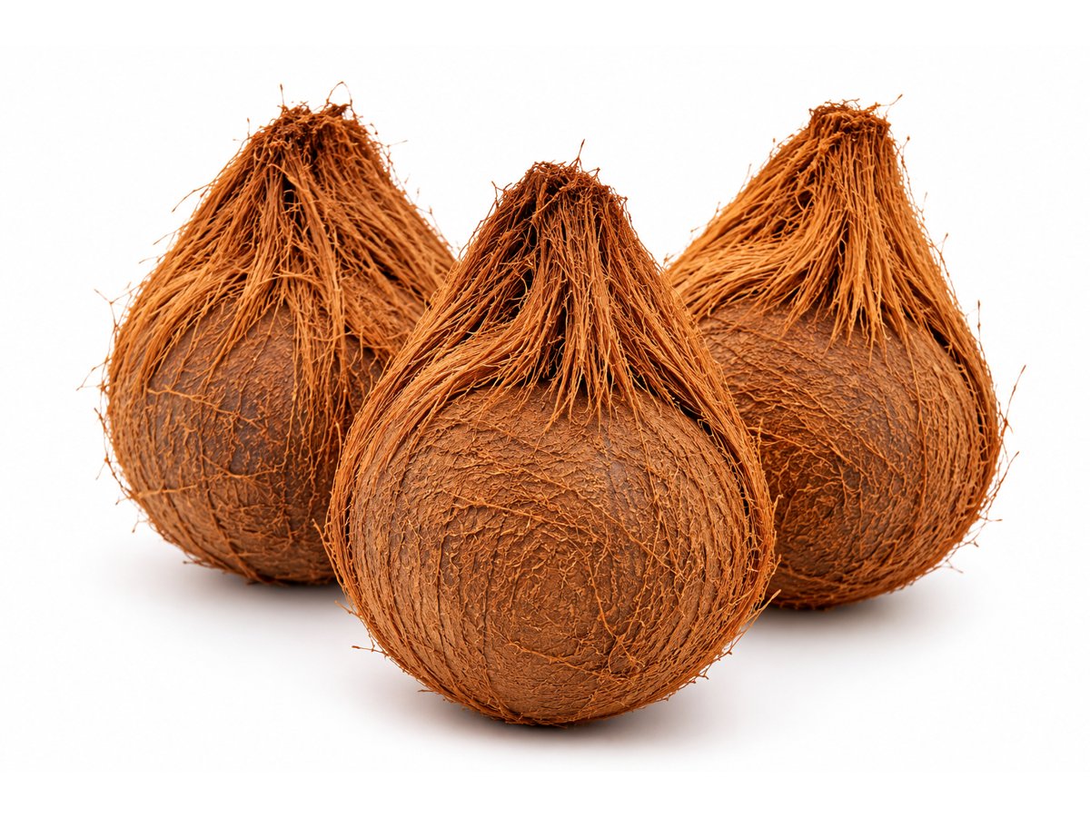 Semi-husked coconut from India